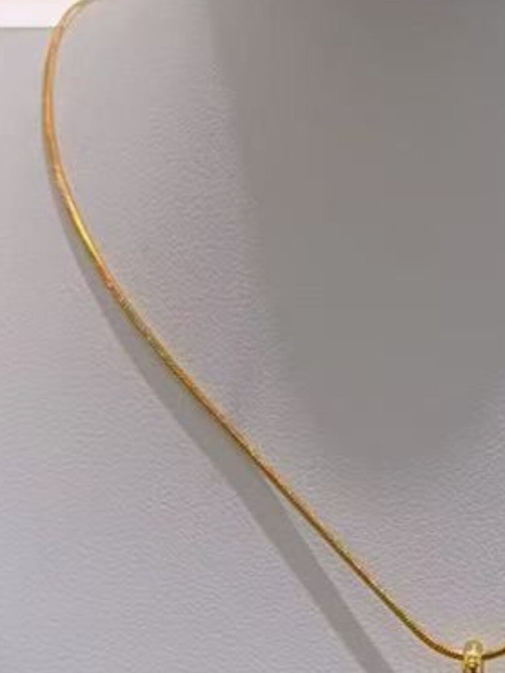 Gold Tone White Oval Pendant Necklace, Elegant Minimalist Jewelry for Women - Picture 3 of 3